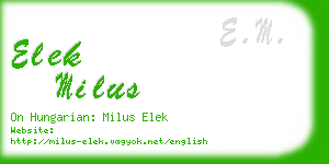 elek milus business card